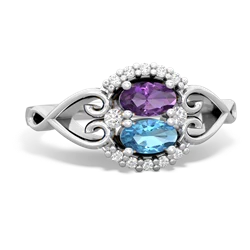 Amethyst Love Nest 14K White Gold ring R5860