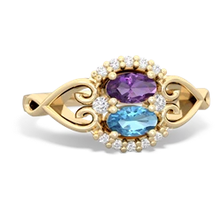 Amethyst Love Nest 14K Yellow Gold ring R5860