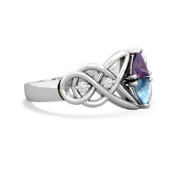 Amethyst Keepsake Celtic Knot 14K White Gold ring R5300