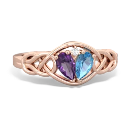 Amethyst Celtic Love Knot 14K Rose Gold ring R5420