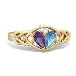 Amethyst Celtic Love Knot 14K Yellow Gold ring R5420