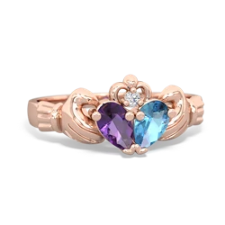 Amethyst 'Our Heart' Claddagh 14K Rose Gold ring R2388