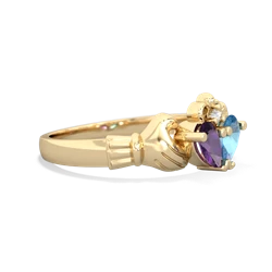 Amethyst 'Our Heart' Claddagh 14K Yellow Gold ring R2388