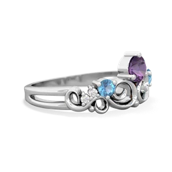 Amethyst Crown Keepsake 14K White Gold ring R5740