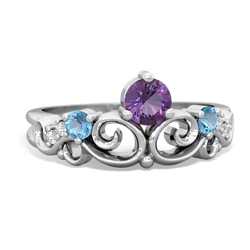 Amethyst Crown Keepsake 14K White Gold ring R5740