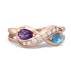 Amethyst Diamond Infinity 14K Rose Gold ring R5390