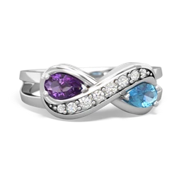 Amethyst Diamond Infinity 14K White Gold ring R5390