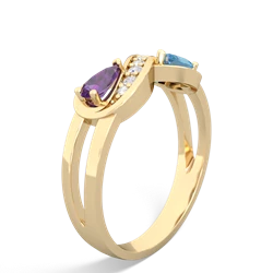 Amethyst Diamond Infinity 14K Yellow Gold ring R5390