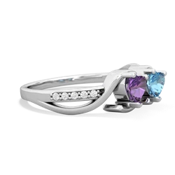 Amethyst Side By Side 14K White Gold ring R3090