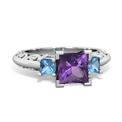 Amethyst Eternal Embrace Engagement 14K White Gold ring C2001