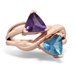 Amethyst Split Band Swirl 14K Rose Gold ring R2341