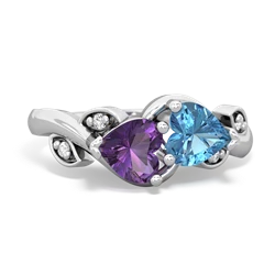 Amethyst Floral Elegance 14K White Gold ring R5790