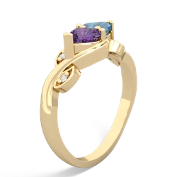 Amethyst Floral Elegance 14K Yellow Gold ring R5790