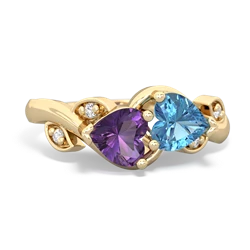 Amethyst Floral Elegance 14K Yellow Gold ring R5790