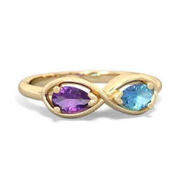 Amethyst Infinity 14K Yellow Gold ring R5050