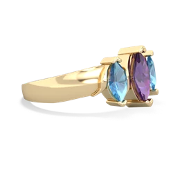 Amethyst Three Peeks 14K Yellow Gold ring R2433