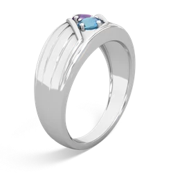 Amethyst Men's Streamline 14K White Gold ring R0460