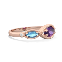 Amethyst Milgrain Marquise 14K Rose Gold ring R5700