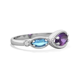 Amethyst Milgrain Marquise 14K White Gold ring R5700