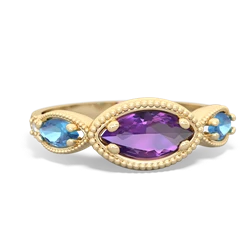 Amethyst Milgrain Marquise 14K Yellow Gold ring R5700