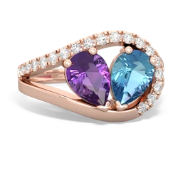 Amethyst Nestled Heart Keepsake 14K Rose Gold ring R5650