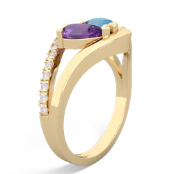 Amethyst Nestled Heart Keepsake 14K Yellow Gold ring R5650