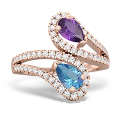 Amethyst Diamond Dazzler 14K Rose Gold ring R3000