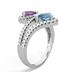 Amethyst Diamond Dazzler 14K White Gold ring R3000