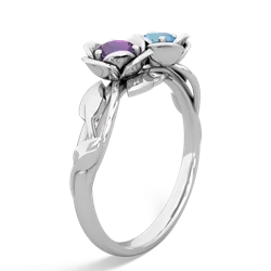 Amethyst Rose Garden 14K White Gold ring R5510