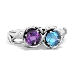 Amethyst Rose Garden 14K White Gold ring R5510