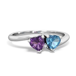 Amethyst Sweethearts 14K White Gold ring R5260