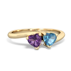 Amethyst Sweethearts 14K Yellow Gold ring R5260