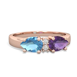 Amethyst Pear Bowtie 14K Rose Gold ring R0865