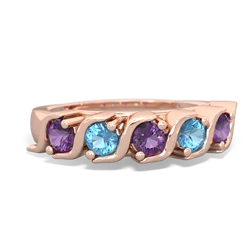 Amethyst Anniversary Band 14K Rose Gold ring R2089