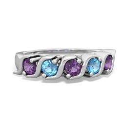 Amethyst Anniversary Band 14K White Gold ring R2089