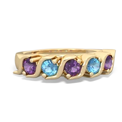 Amethyst Anniversary Band 14K Yellow Gold ring R2089