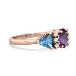 Amethyst Antique Style Three Stone 14K Rose Gold ring R2186