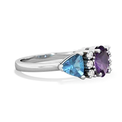 Amethyst Antique Style Three Stone 14K White Gold ring R2186