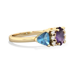 Amethyst Antique Style Three Stone 14K Yellow Gold ring R2186