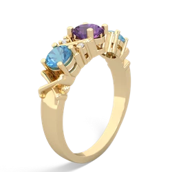 Amethyst Hugs And Kisses 14K Yellow Gold ring R5016