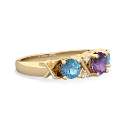 Amethyst Hugs And Kisses 14K Yellow Gold ring R5016