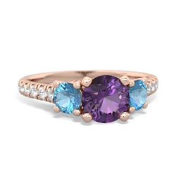 Amethyst Pave Trellis 14K Rose Gold ring R5500