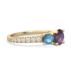 Amethyst Pave Trellis 14K Yellow Gold ring R5500