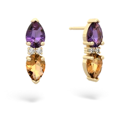 Amethyst Bowtie Drop 14K Yellow Gold earrings E0865