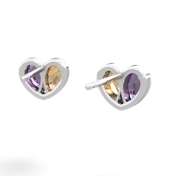 Amethyst 'Our Heart' 14K White Gold earrings E5072