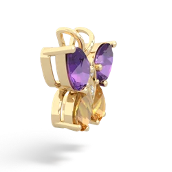 Amethyst Butterfly 14K Yellow Gold pendant P2215