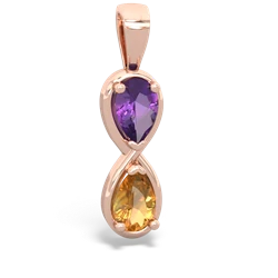 Amethyst Infinity 14K Rose Gold pendant P5050