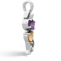 Amethyst Kitten 14K White Gold pendant P5780