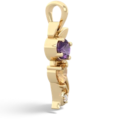 Amethyst Kitten 14K Yellow Gold pendant P5780