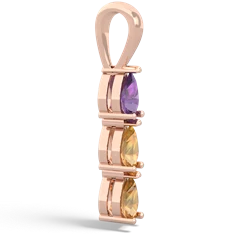 Amethyst Dew Drops 14K Rose Gold pendant P2251